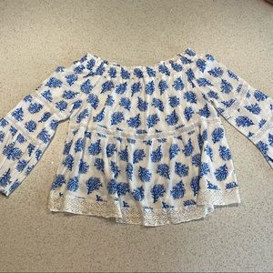 Michael Kors Top- Bell-sleeve & off-shoulder reef